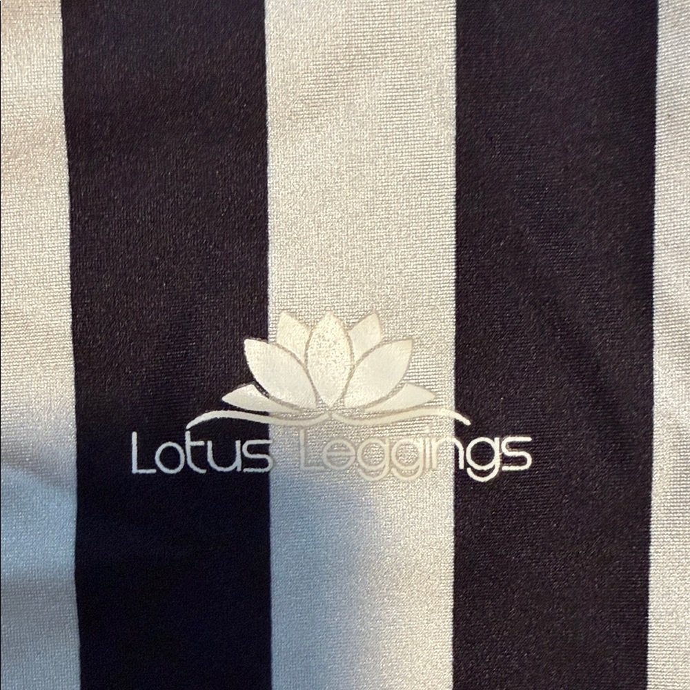 Lotus Leggings Striped Black & White Woman’s Leggings - Picture 2 of 2